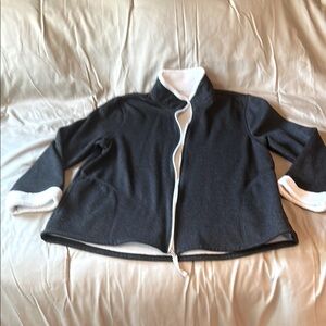 Cuddl Duds Cozy Black and White Zip-Up Jacket